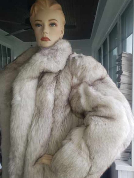 Dior Jackets & Blazers - Christian Dior Full-Length Silver Blue Fox Fur Coat